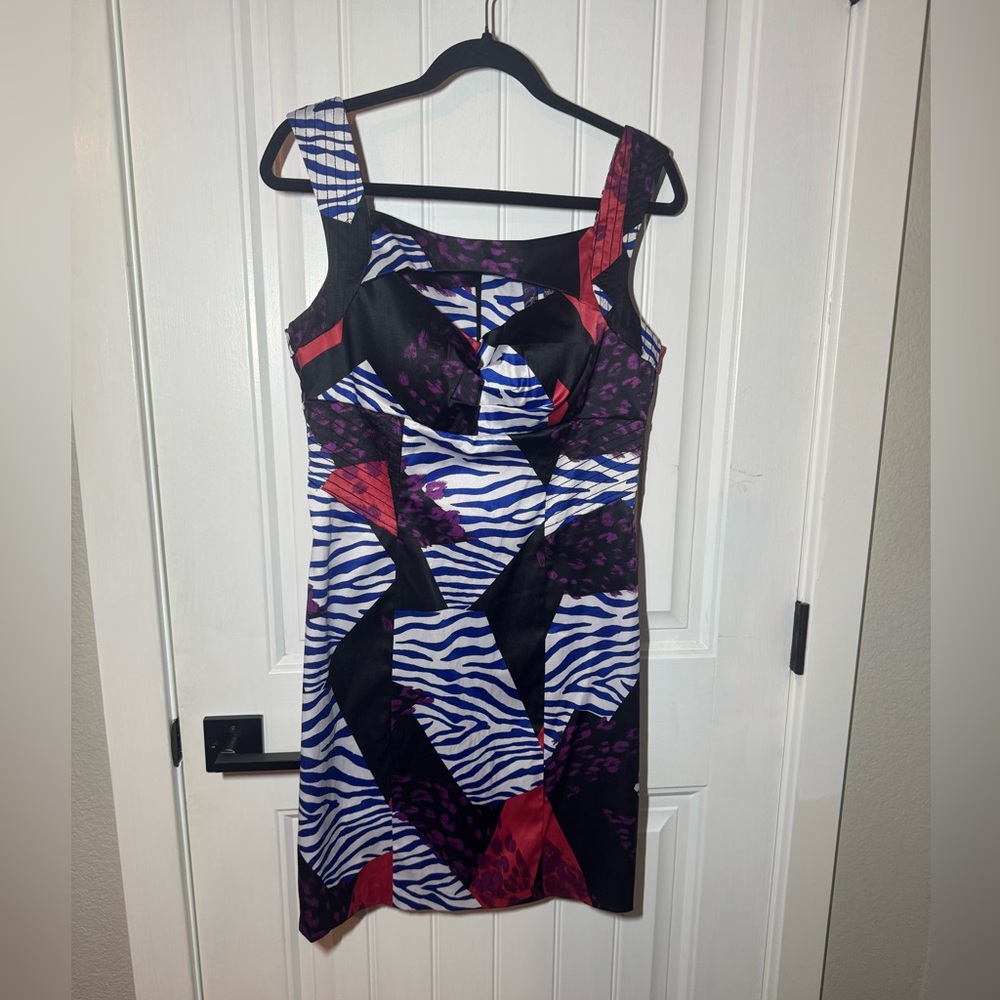 Vibrant Zebra Print Mini Dress